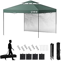 CYFIE タープテント 3mx3m サイドシート1枚付 Amazon | CYFIE タープテント 3mx3m サイドシート 1枚付き 風